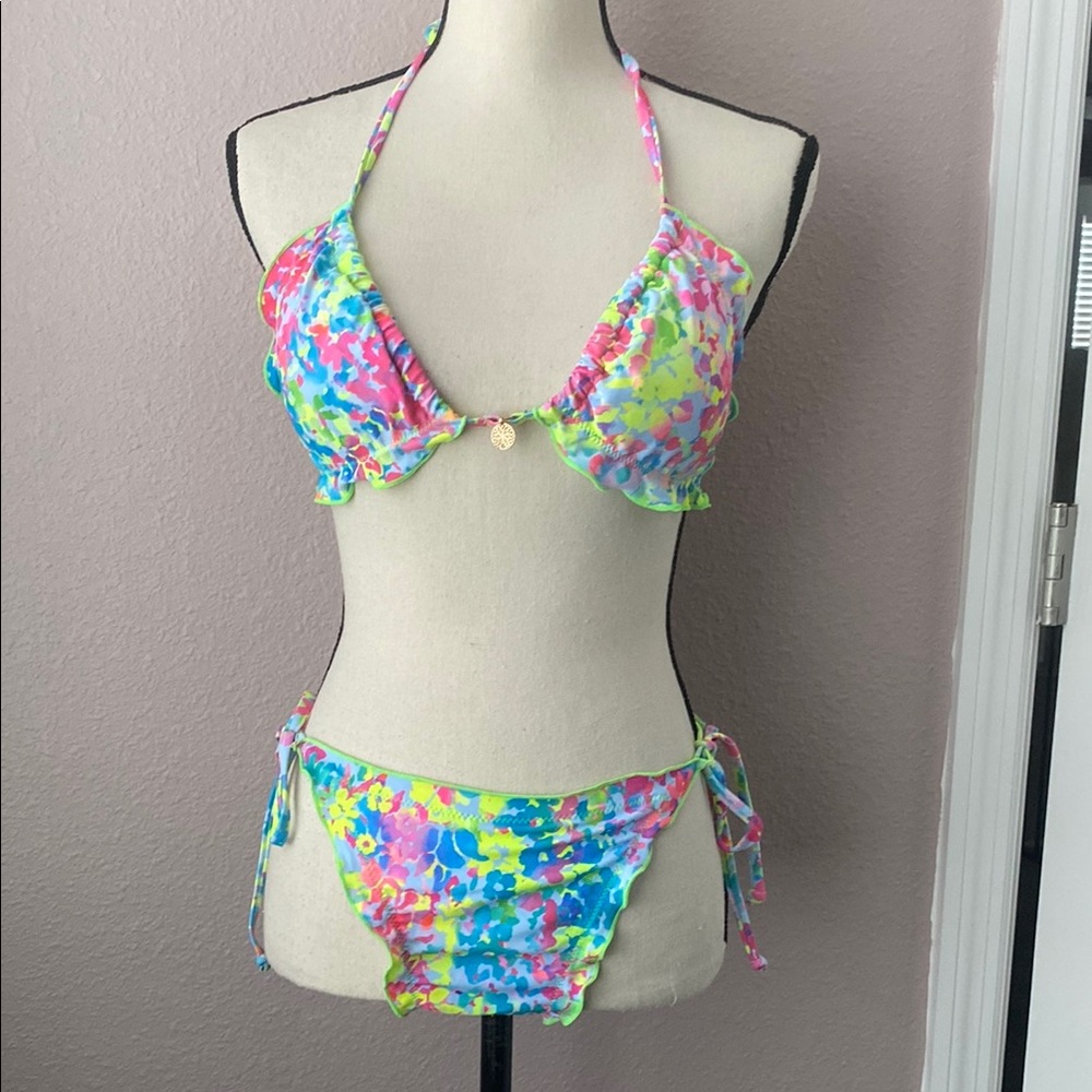 Colorful Neon Tie Dye Bikini Set